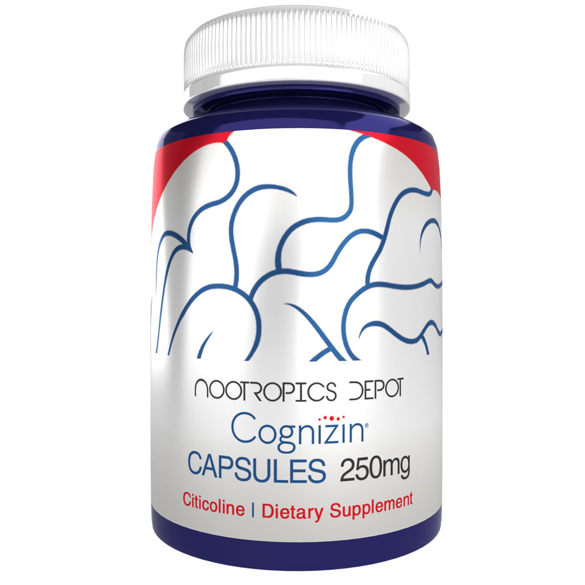 Cognizin de Nootropics Depot en bouteille, soutien potentiel à la concentration.