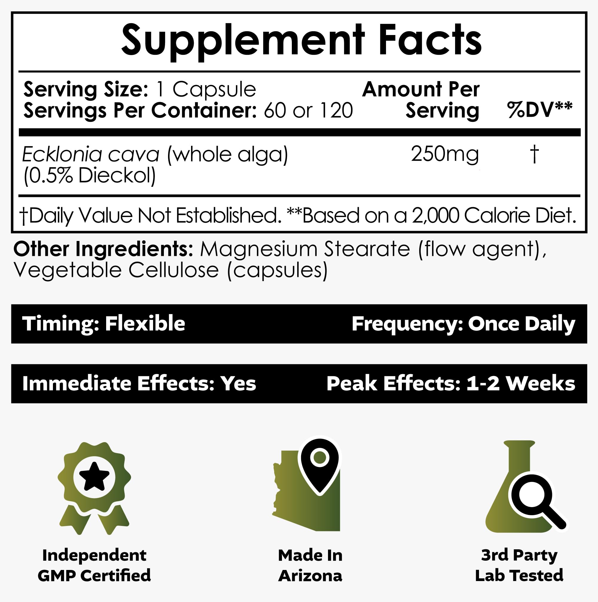 Nootropics Depot Ecklonia cava, algues brunes; formulation naturelle pour un esprit calme.