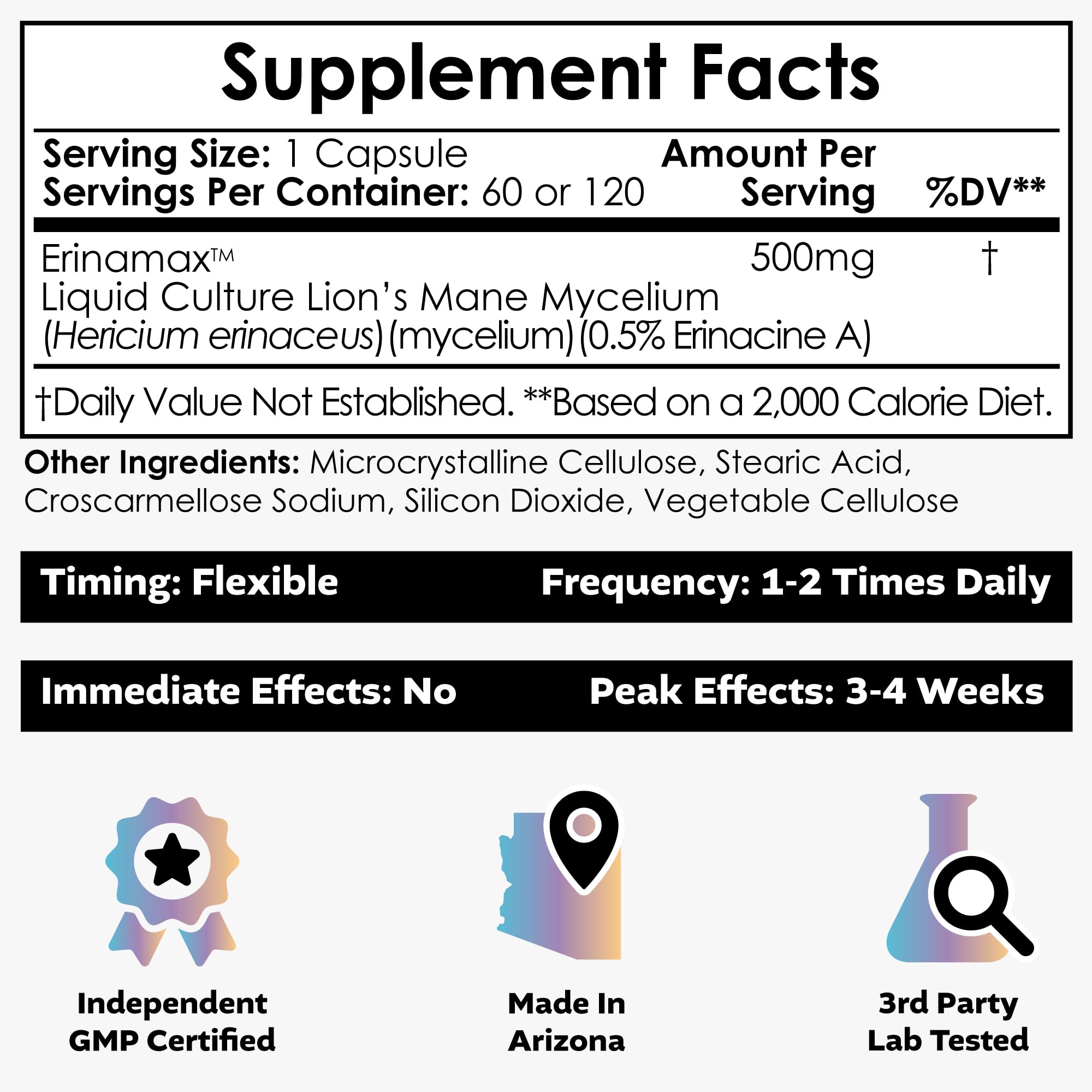 Nootropics Depot Erinamax Lionmane culture-liquide, culture liquide garantissant des actifs clés.