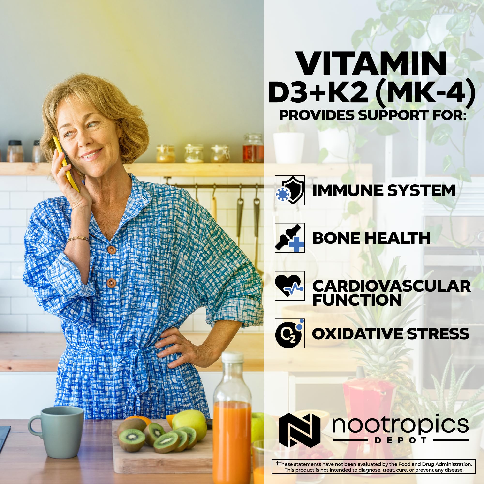 Nootropics Depot étiquette sur l'emballage, informations claires et traçabilité qualité.
