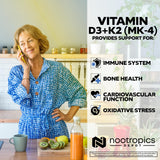 Nootropics Depot étiquette sur l'emballage, informations claires et traçabilité qualité.