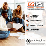 Nootropics Depot GS15-4 Panax Ginseng, étiquette: description claire des usages.