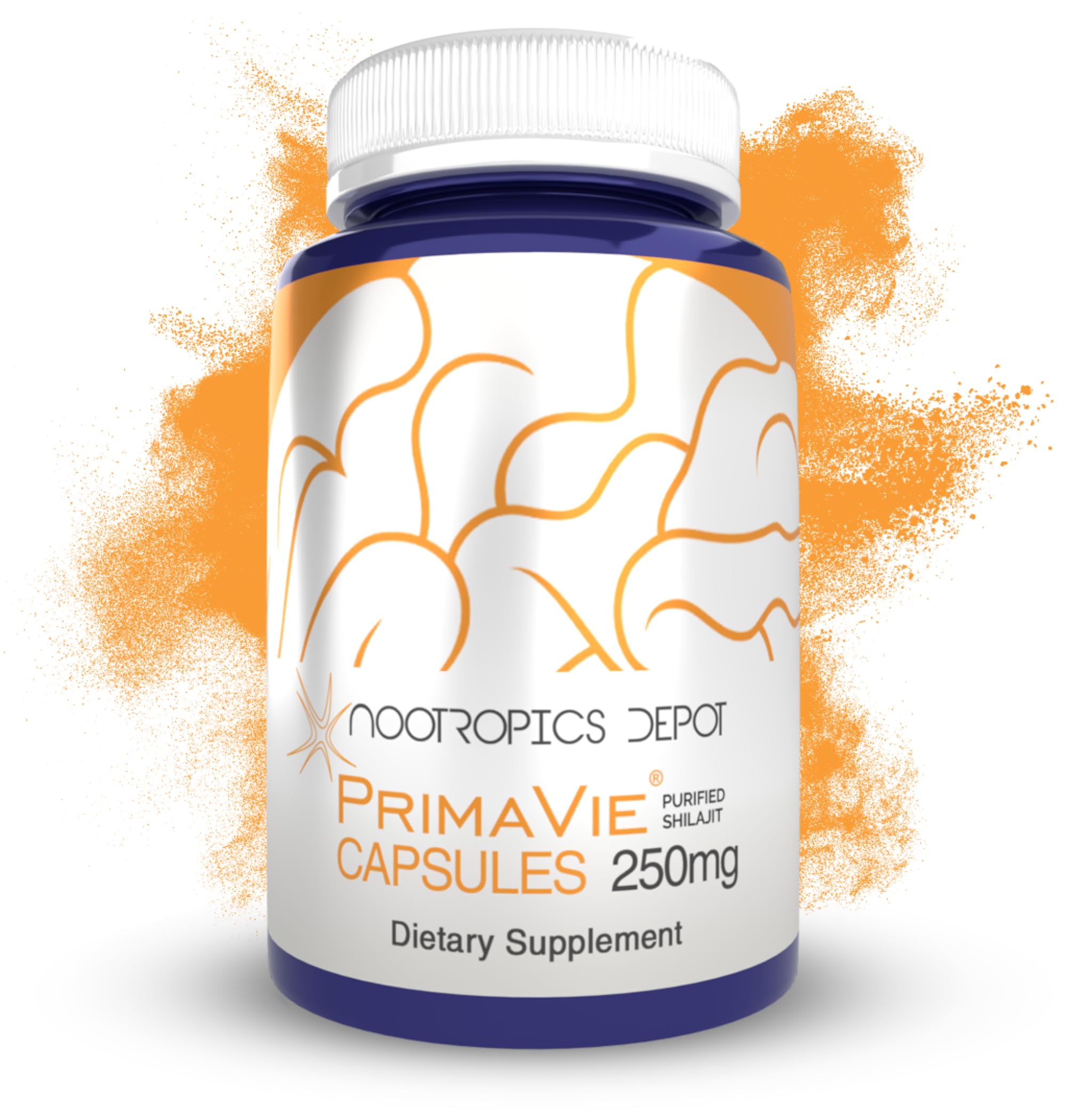Nootropics Depot PrimaVie Shilajit capsules : énergie durable et soutien cellulaire.