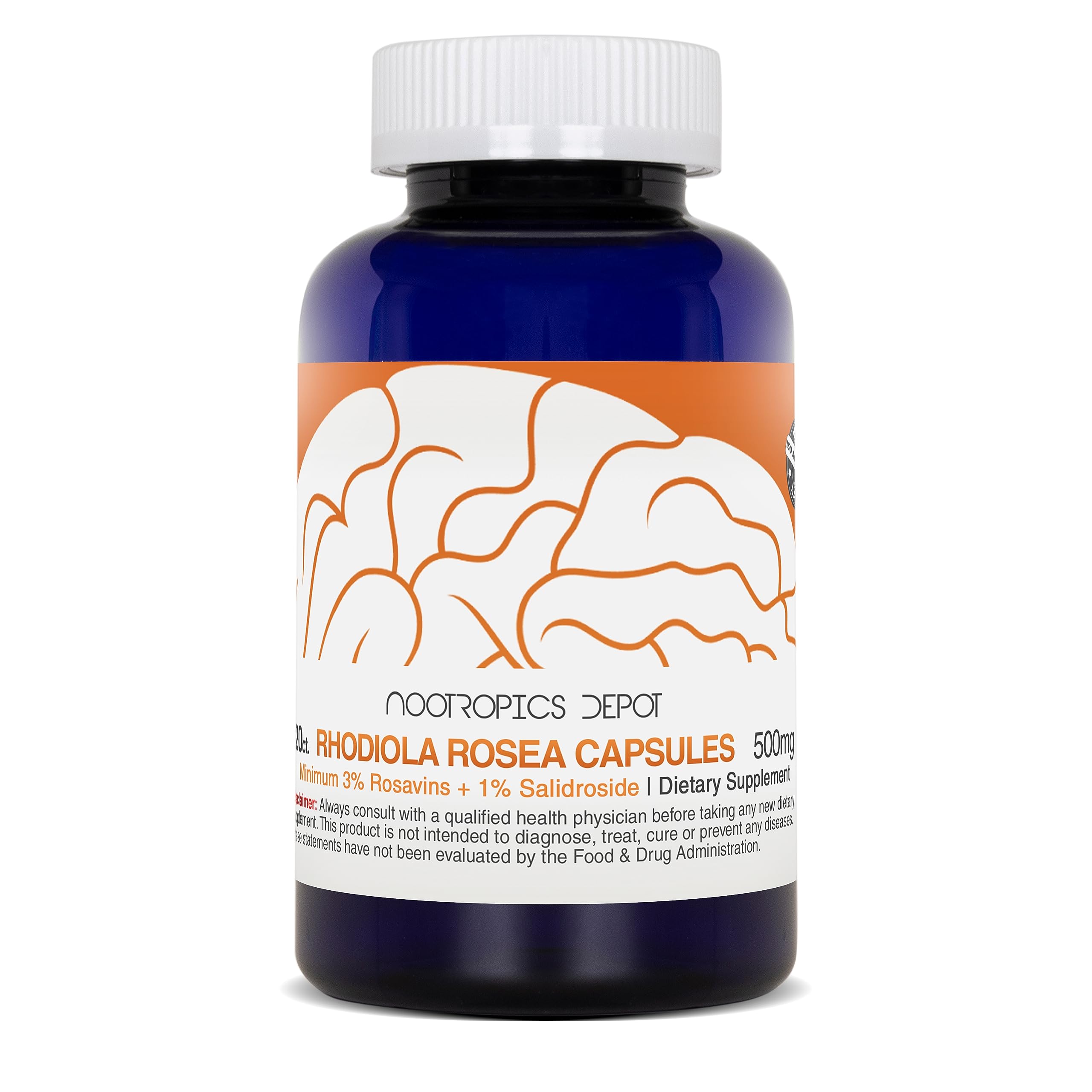 Nootropics Depot Rhodiola Rosea, emballage pratique pour routine quotidienne