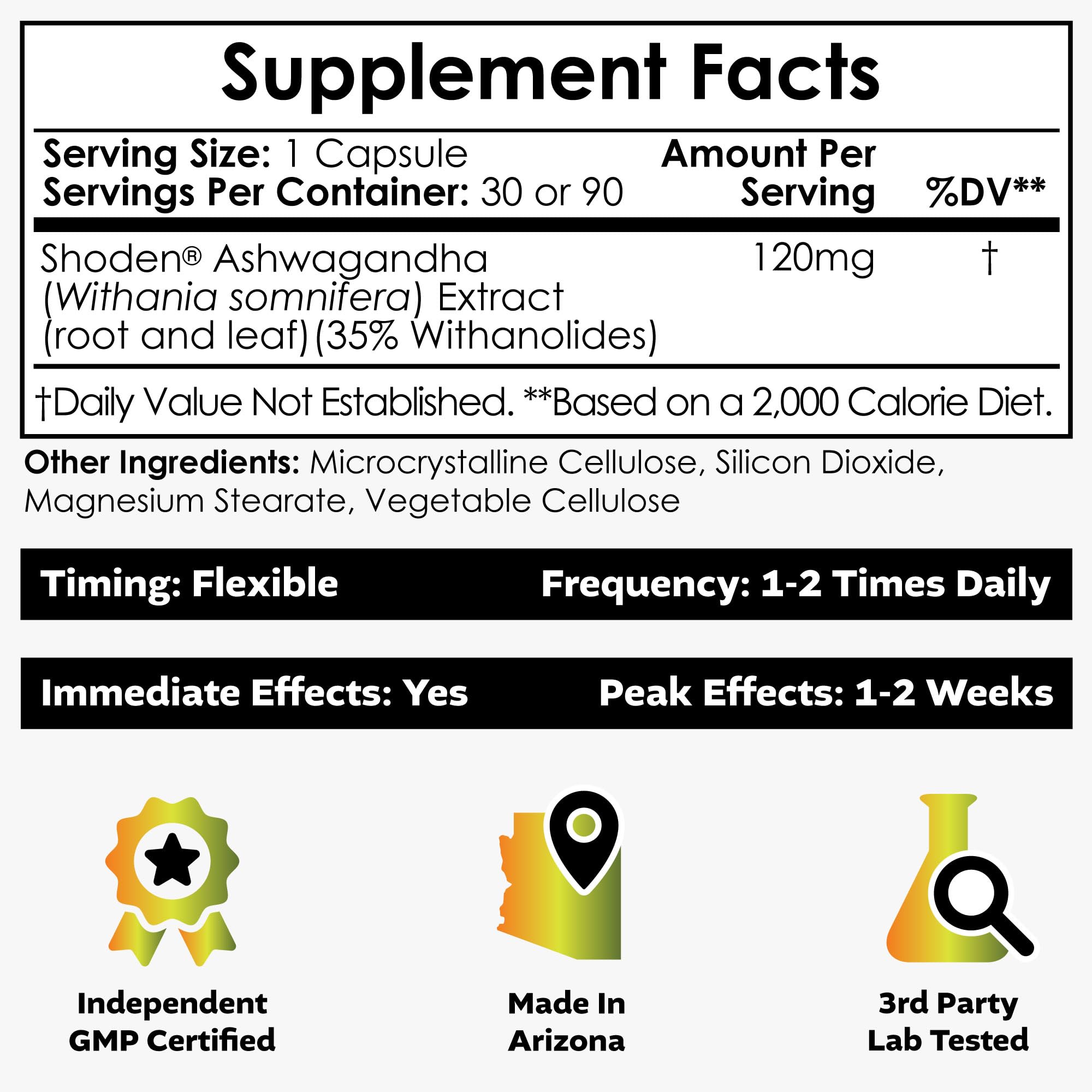 Nootropics Depot Shoden gélules, gros plan sur les capsules et concentration potentielle.