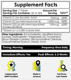 Nootropics Depot tablettes D3 K2 et vitamine C, formulation pour une absorption potentielle.