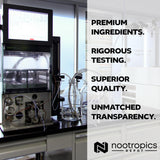 Bouteille et étiquette claires, rappelant fiabilité et qualité Nootropics Depot.