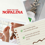 Nopalina Fibre Formule – dose recommandée affichée sur l’étiquette pour une utilisation simple.
