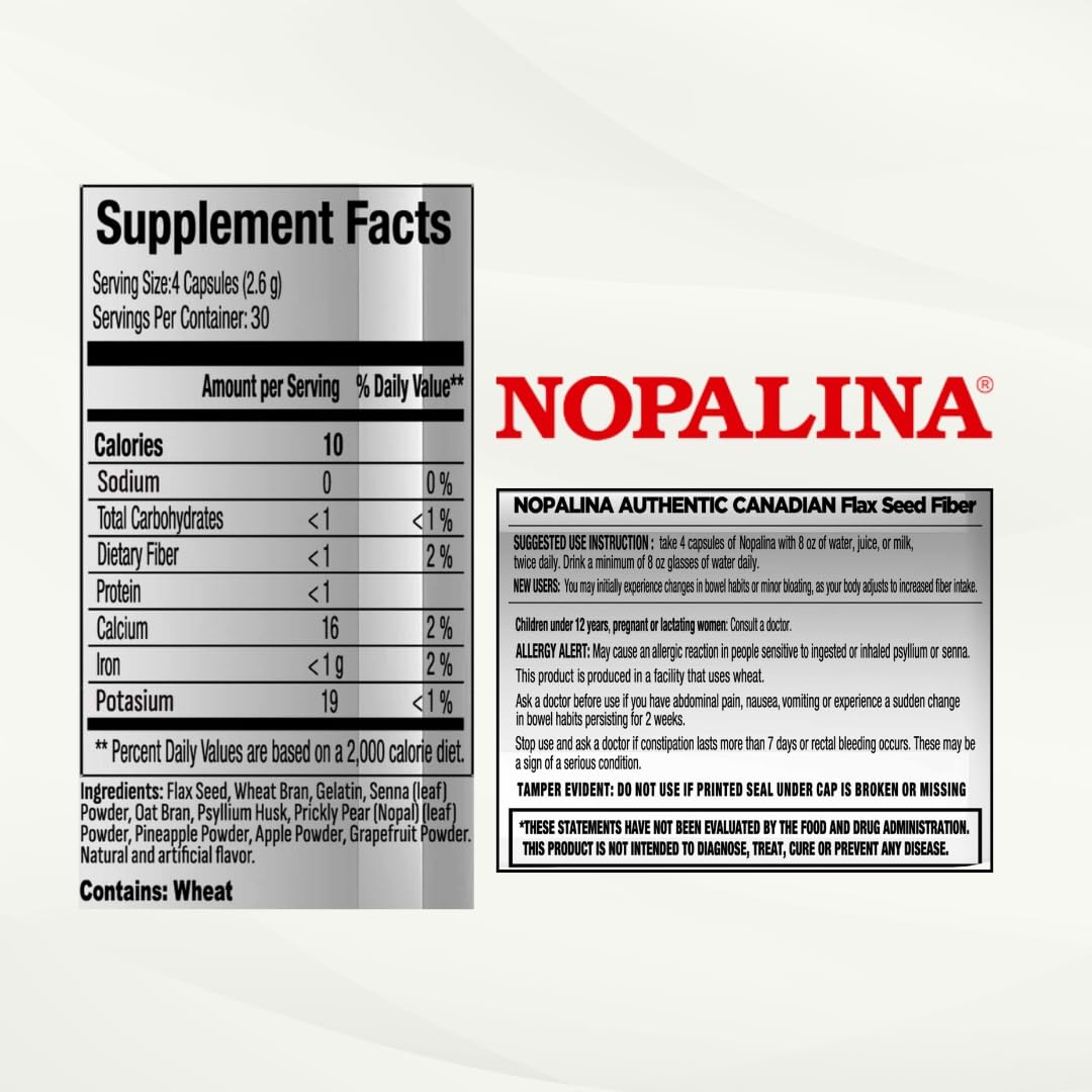 Nopalina Fibre Formule – étiquette claire facilitant l’usage quotidien.