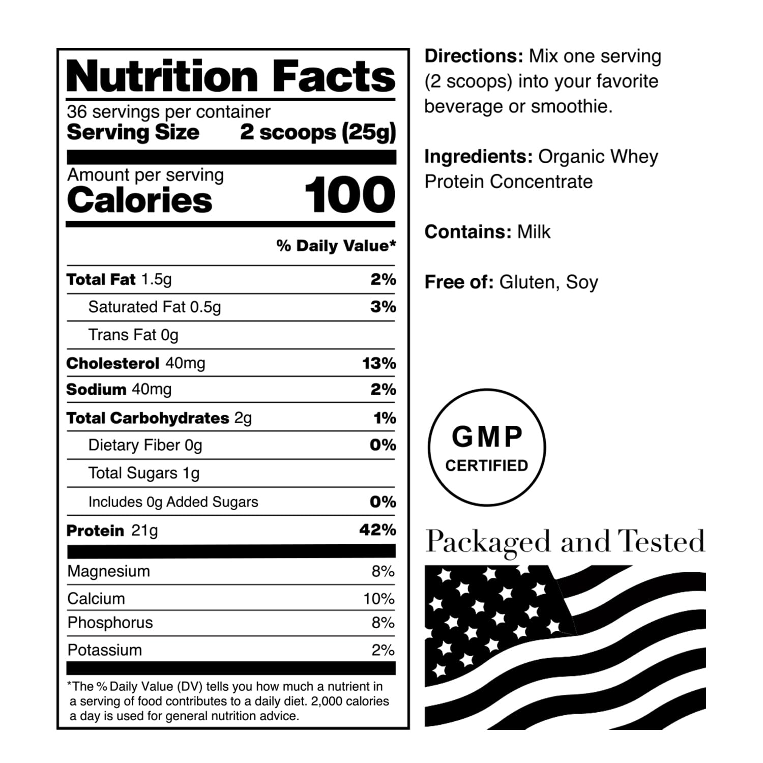 Cuillère-doseuse NorCal Organic whey pour portion précise.