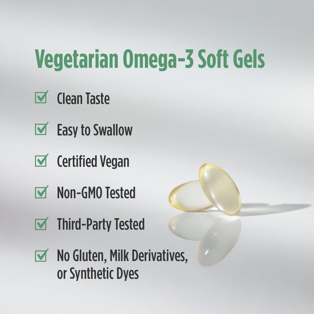 Vignette végétale sur Nordic Naturals Algae DHA, origine microalgue durable et formule végane.