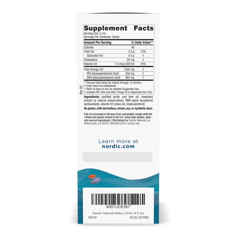 Gout neutre de Nordic Naturals Baby’s DHA, administration facile