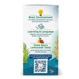 Étiquette colorée Nordic Naturals attire les enfants et rassure les parents.
