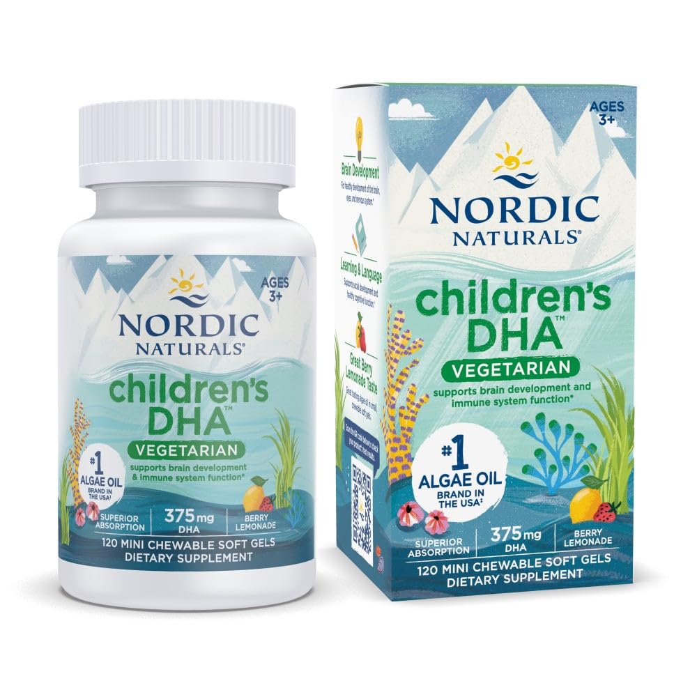 Gommes baie-citronnée Nordic Naturals pour enfants, goût agréable et format pratique.