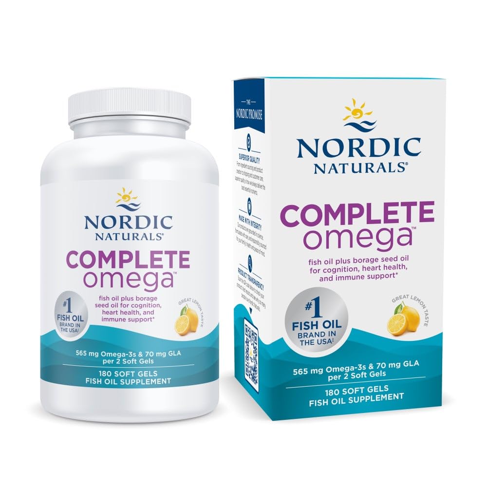 Nordic Naturals Complete Omega – bouteille citron, soutien potentiel au bien-être.