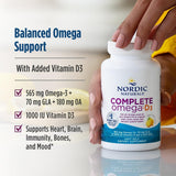 Dose journalière Nordic Naturals Omega-D3 citron, pour un soutien quotidien potentiel.