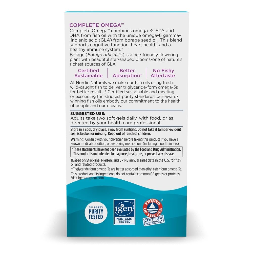 Nordic Naturals Complete Omega – étiquette citron, goût frais et agréable.