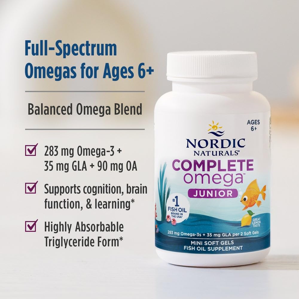 Goût citron agréable, Nordic Naturals Complete Omega Jr., expérience d'ingestion plaisante.