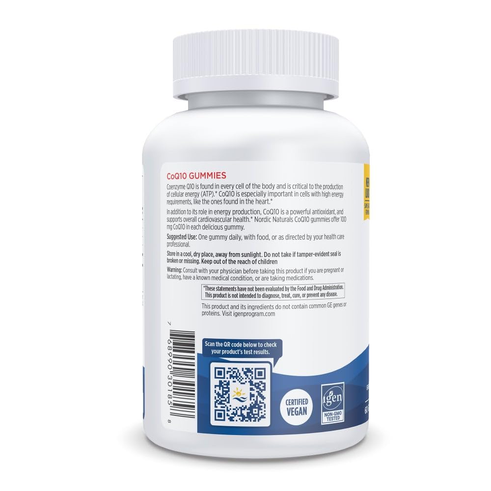 Nordic Naturals CoQ10 Gummies Fraise — emballage pratique et facile à emporter.