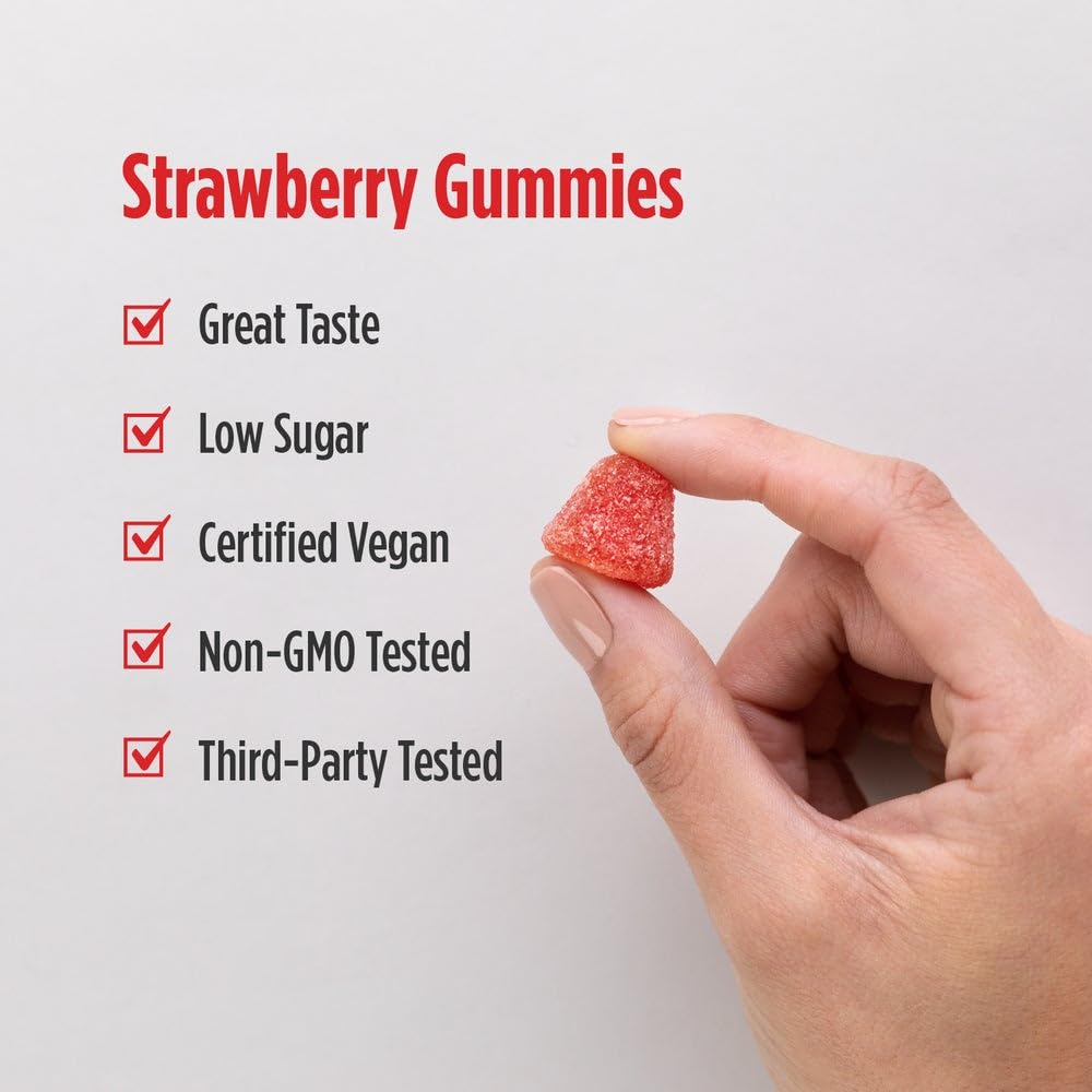 Nordic Naturals CoQ10 Gummies Fraise — testée par des tiers pour pureté et fraîcheur.
