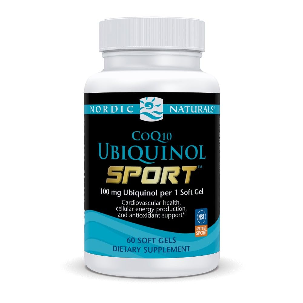 Nordic Naturals CoQ10 Ubiquinol Sport, gelules mini, énergie quotidienne potentielle.
