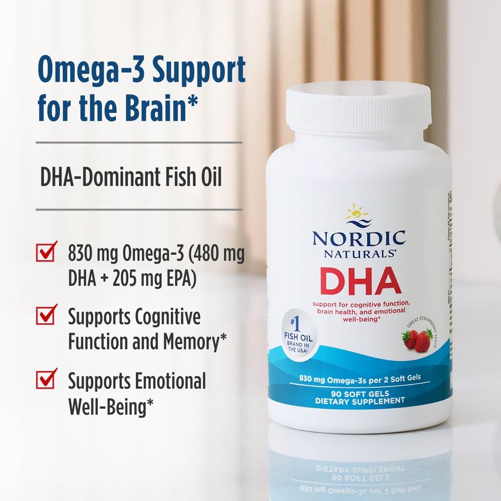 Nordic Naturals DHA emballage 90 portions — format pratique pour habitudes quotidiennes