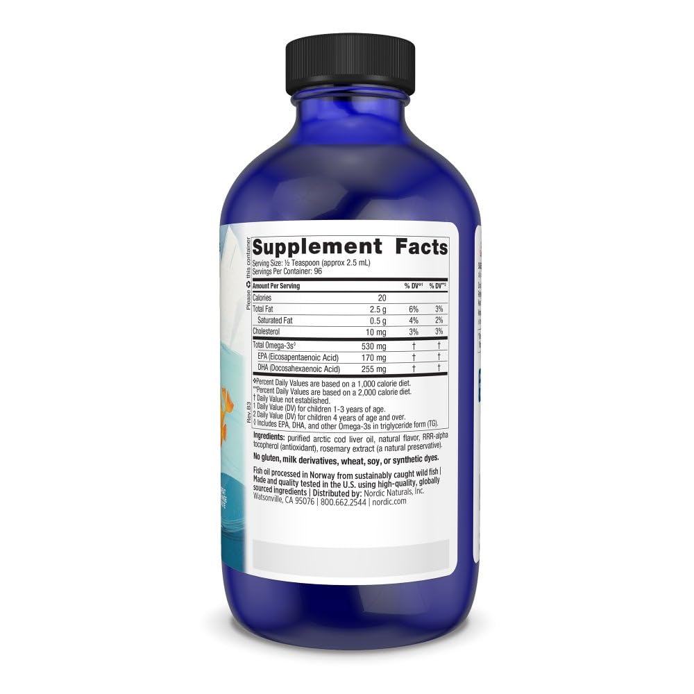 Goût orange Nordic Naturals Enfants DHA apprécié par les enfants.