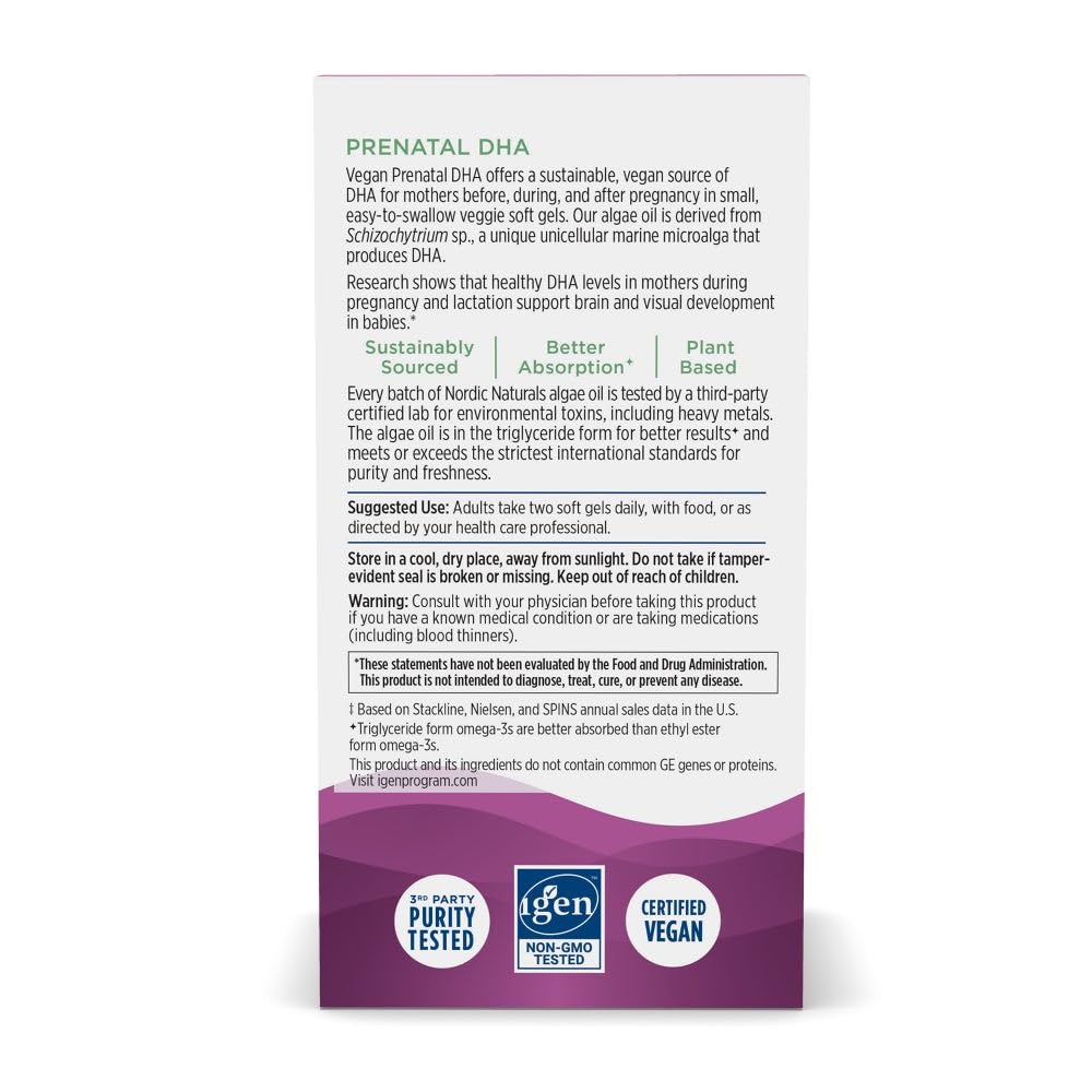 DHA végétal en forme triglycerides pour une meilleure absorption.