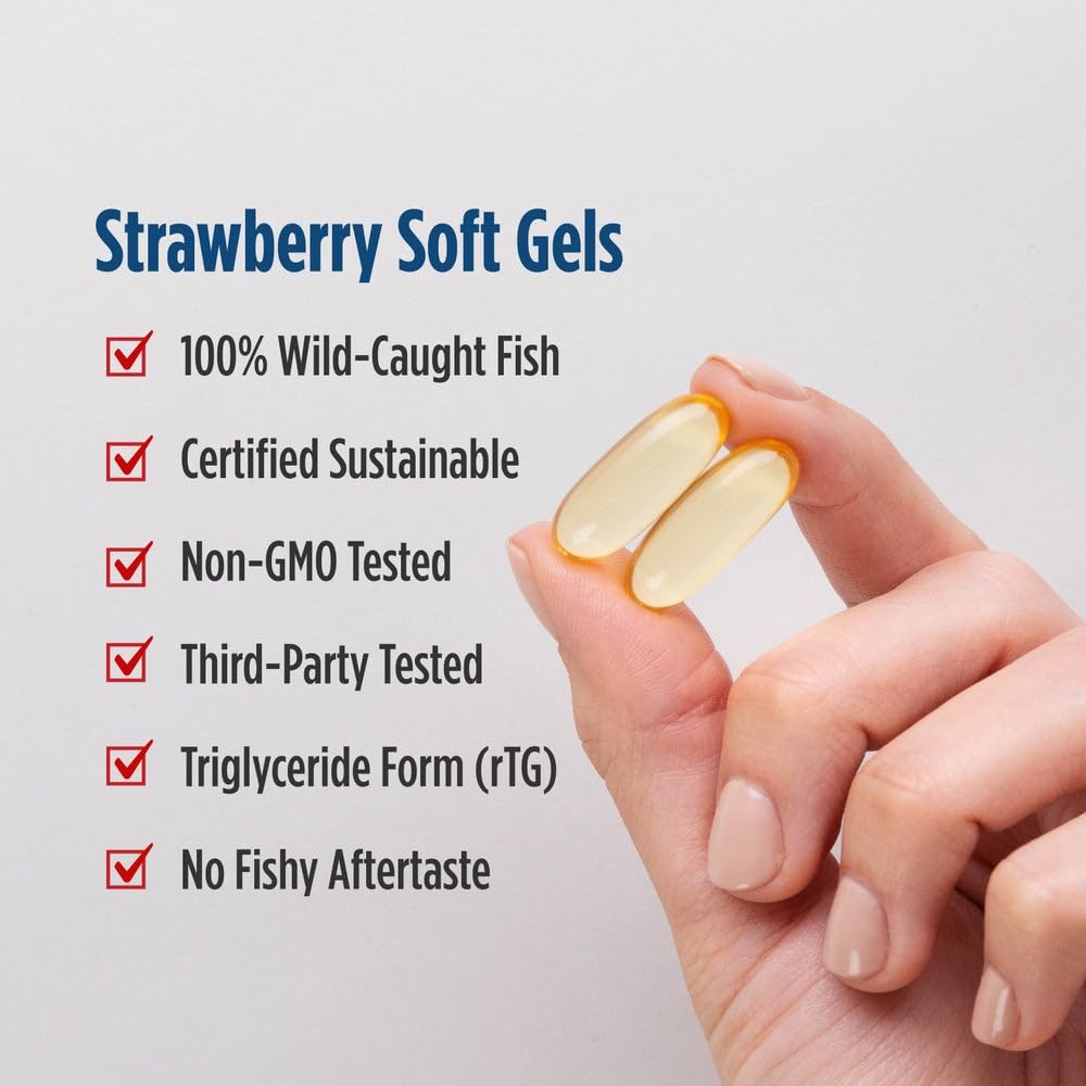 Goût fraise Nordic Naturals DHA Xtra, plaisir lors de la prise quotidienne.