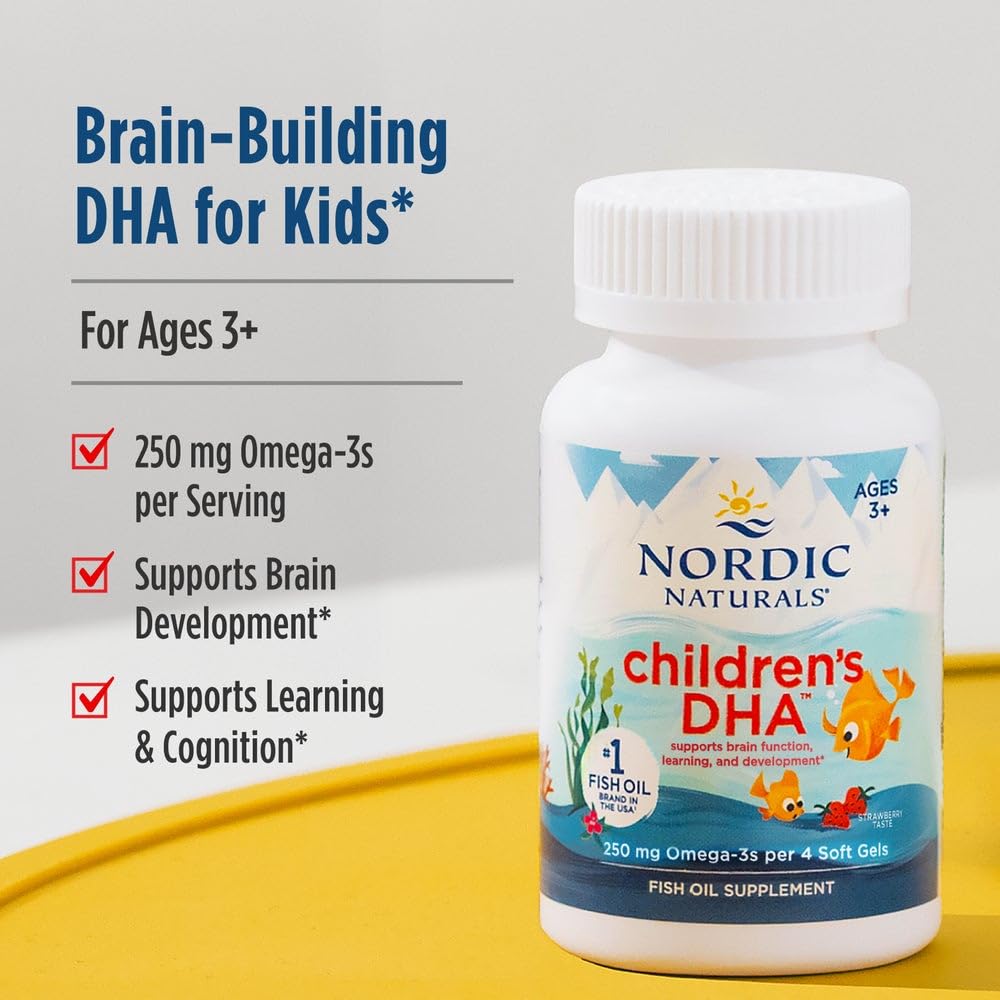 Nordic Naturals DHA Enfants Fraise – goût fruité facilitant la prise quotidienne.