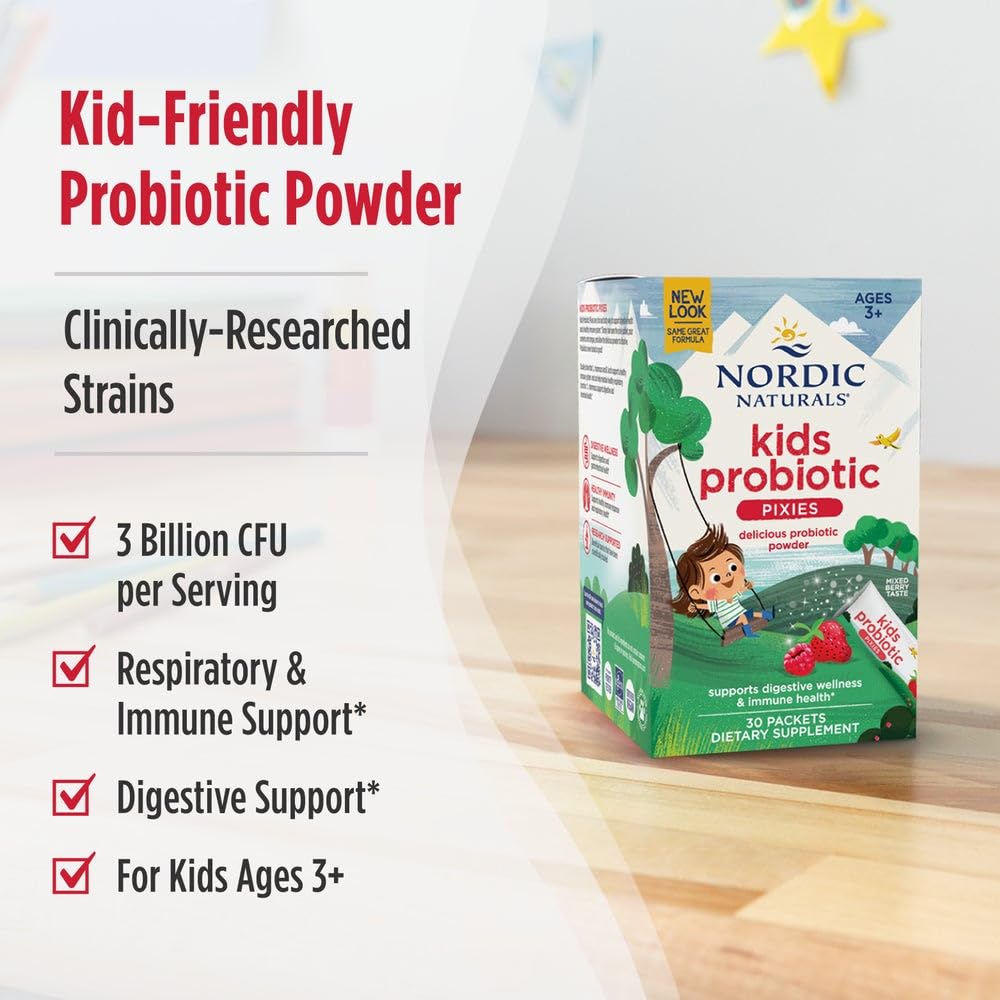 Nordic Naturals Probiotique Enfants – soutien potentiel à la digestion et au bien-être.