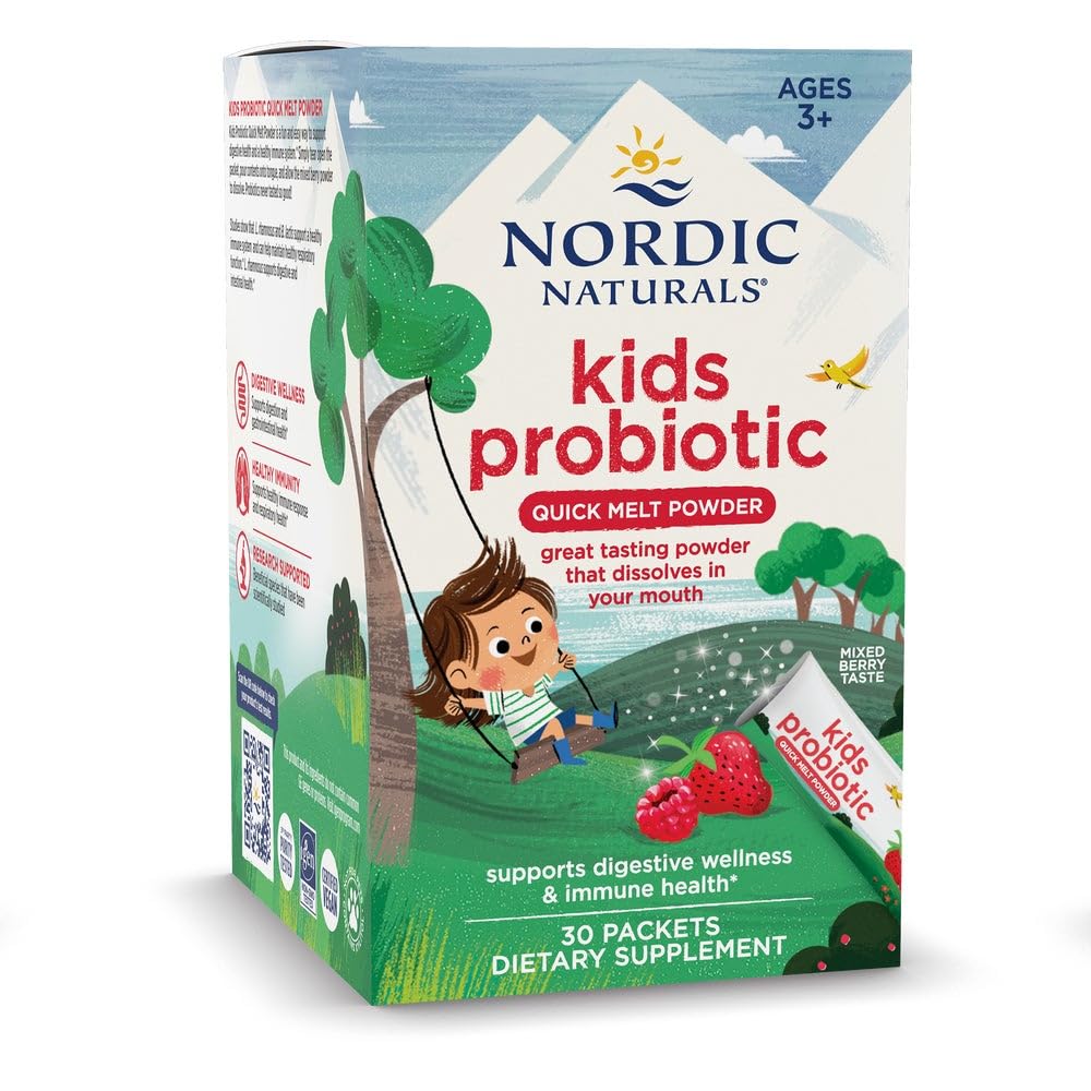 Nordic Naturals Probiotique Enfants – emballage pratique pour l'école.