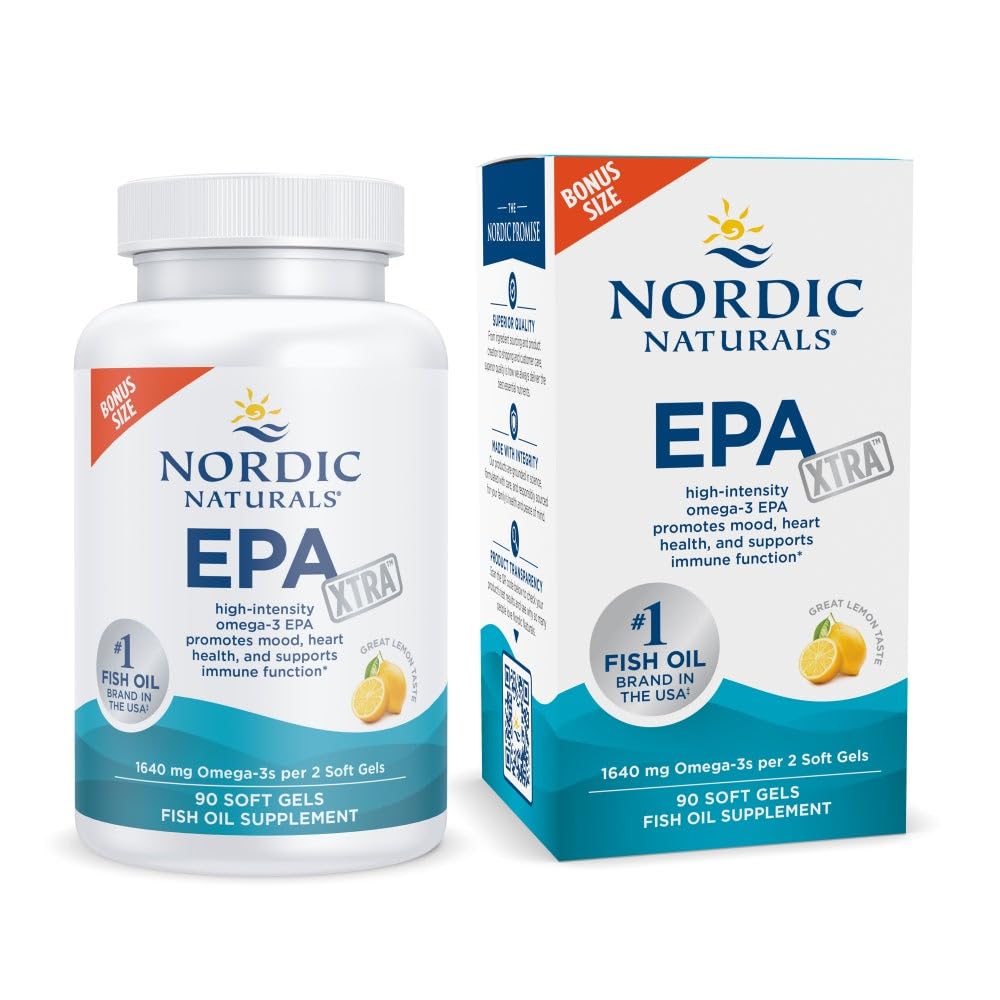 Nordic Naturals EPA Xtra Lemon, bouteille, goût citron frais et absorption efficace.