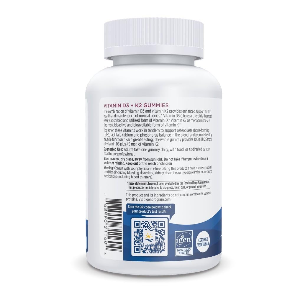 Gommes D3 et K2 Nordic Naturals à la grenade, goût agréable.