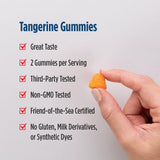 Nordic Naturals Omega-3 Gommes Tangerine, sans OGM et sans allergènes connus.