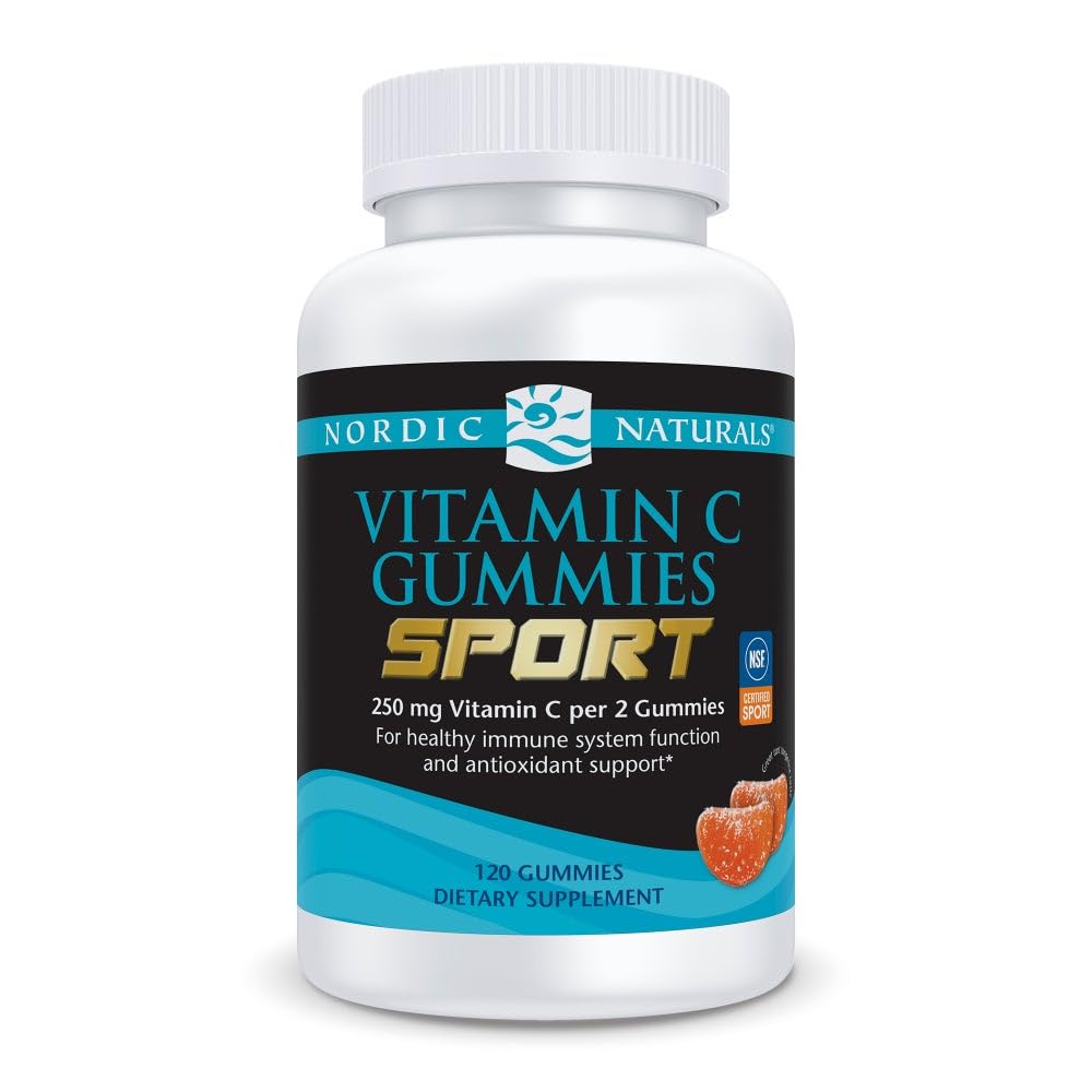Gommes Nordic Naturals Vitamine C Sport Mandarine Acidulée, soutien immunitaire quotidien pratique