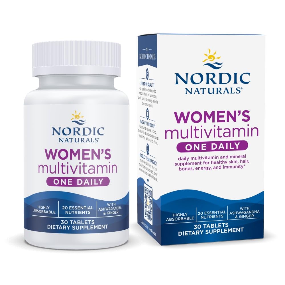 Nordic Naturals Multivitamine Femme – bouteille prête pour énergie quotidienne et simplicité.