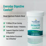 Schéma sur l’engagement durable et éthique de Nordic Naturals pour Nordic Flora Probiotic Comfort.