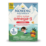 Nordic Omega-3 Fishies Tutti Frutti dans la bouteille, goût apprécié par les enfants
