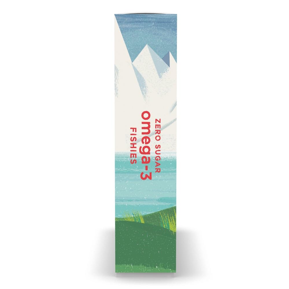 Enfant heureux avec Nordic Omega-3 Fishies, collation saine et pratique