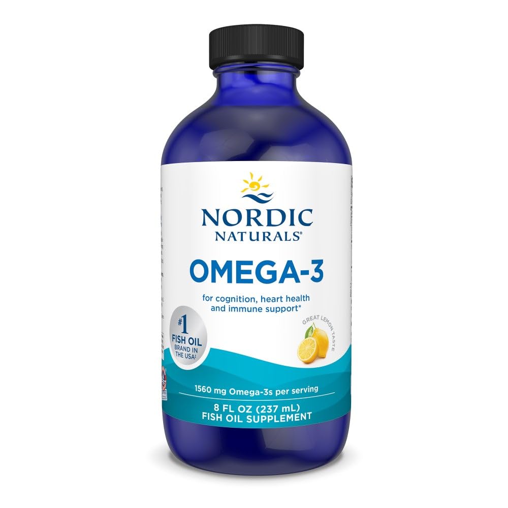 Nordic Naturals Omega-3 - bouteille citron, goût agréable et intégration facile dans la routine.
