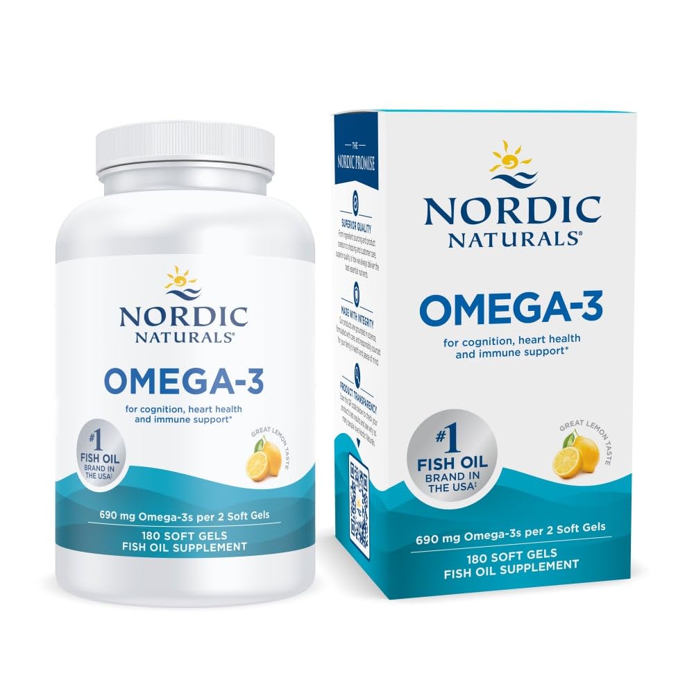 Nordic Naturals Omega-3 citron: bouteille visible, pratique pour une routine quotidienne.