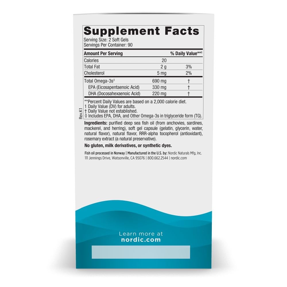 Gélules citron de Nordic Naturals Omega-3, faciles à avaler au quotidien.