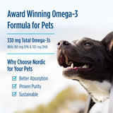 Formule non parfumée Nordic Naturals adaptée aux chiens sensibles.