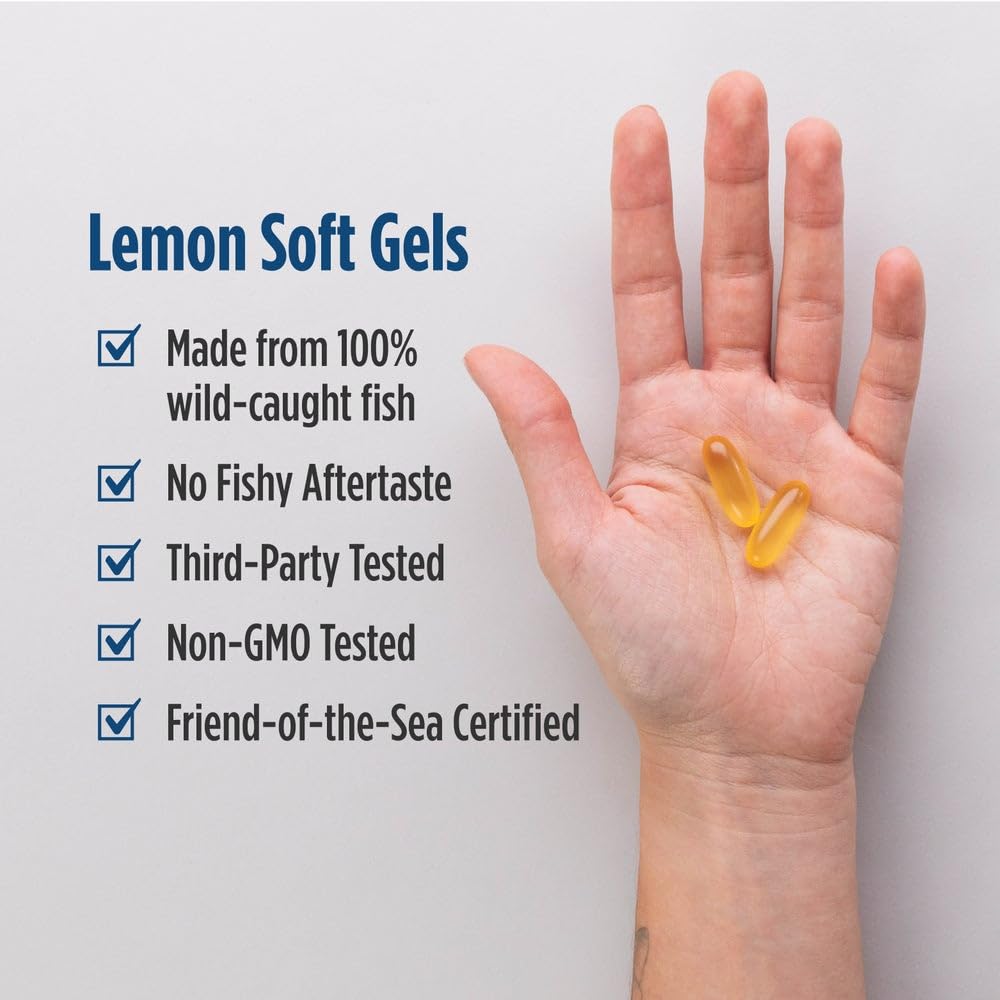 Goût citron distinctif des gélules Nordic Naturals Omega-3.