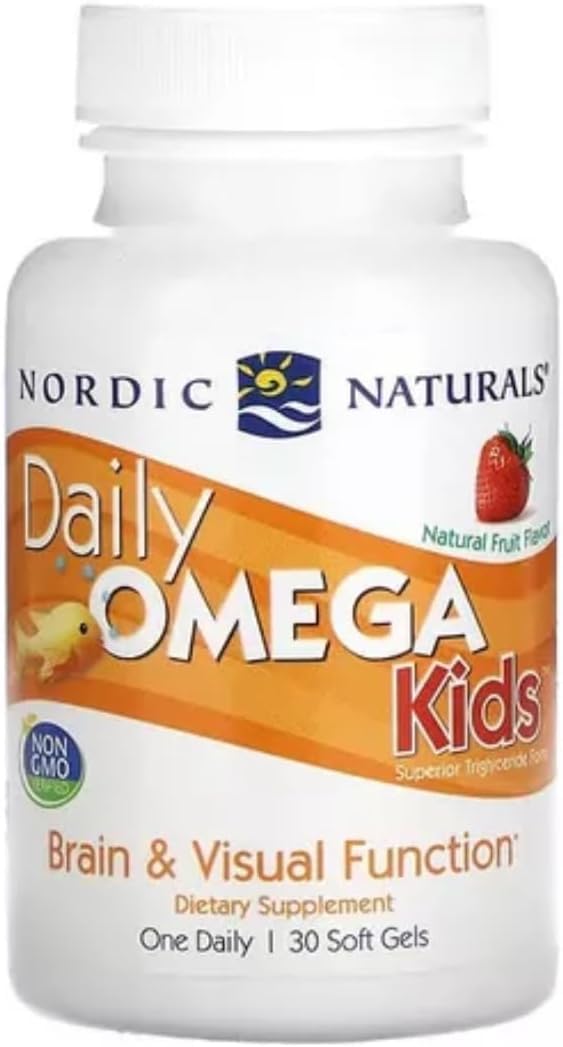Nordic Naturals Omega Quotidien Enfants, bouteille coloree, soutien omega-3 quotidien.