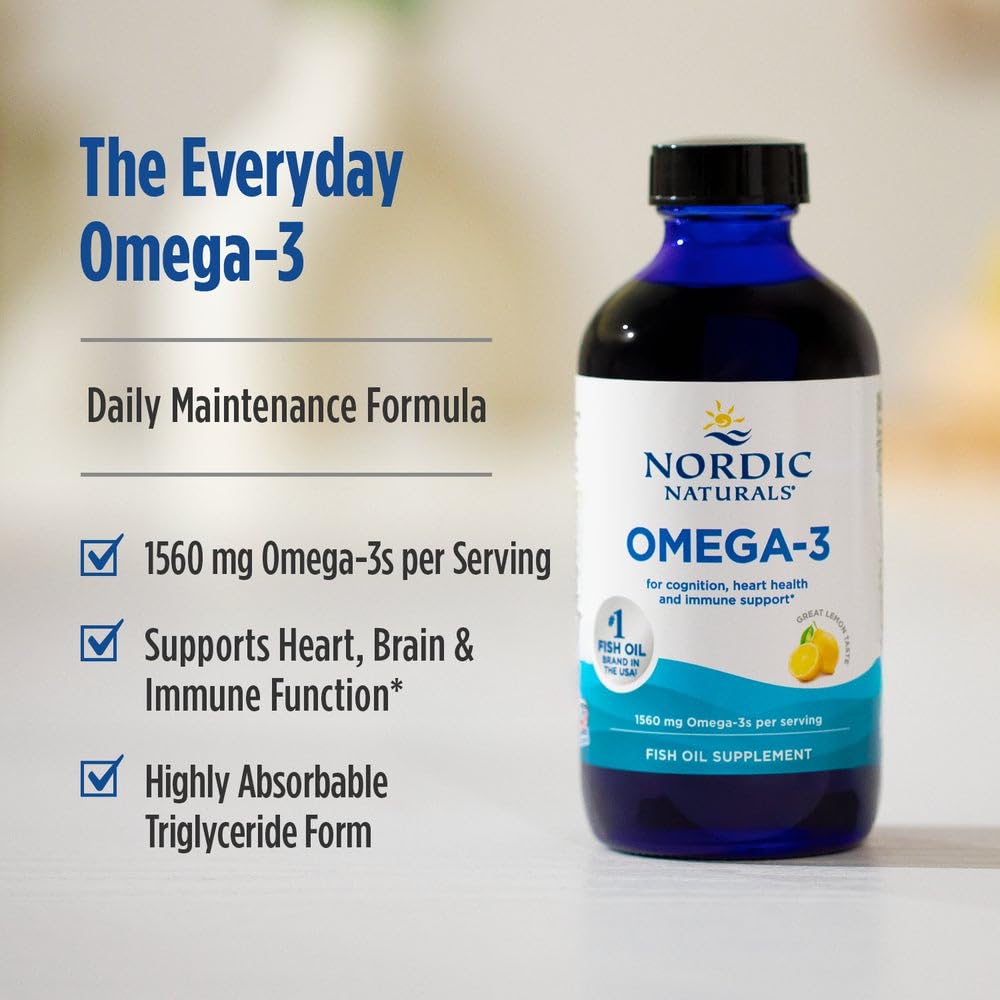 Nordic Naturals Omega-3 emballage verre – conservation et fraîcheur optimisées.