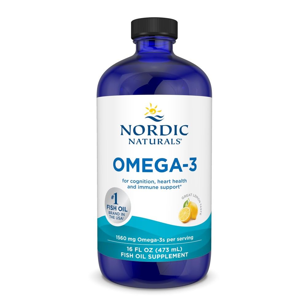 Nordic Naturals Omega-3 citron – bouteille savoureuse pour routine de bien-être.