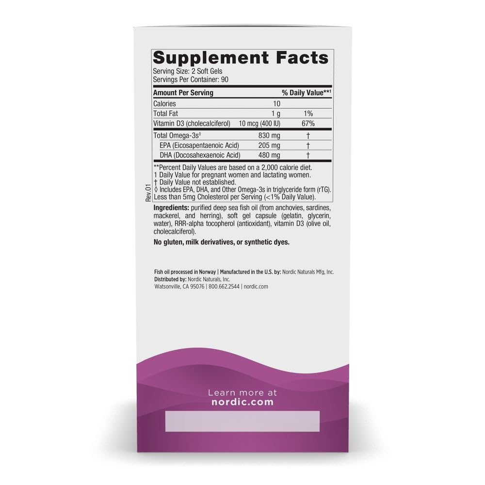 Nordic Naturals Prenatal DHA – gélules faciles à avaler pour un apport fiable.
