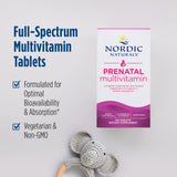 Nordic Naturals Prenatal Multivitamin - ingrédients essentiels dont folate et fer pour le soutien prénatal.